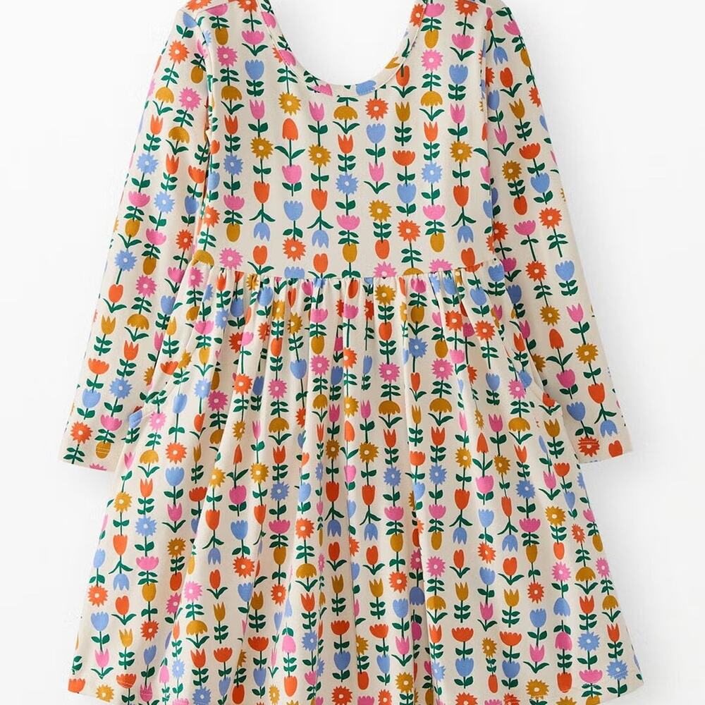 Hanna Andersson NWT Size 8 (130) LS Skater Dress with pockets